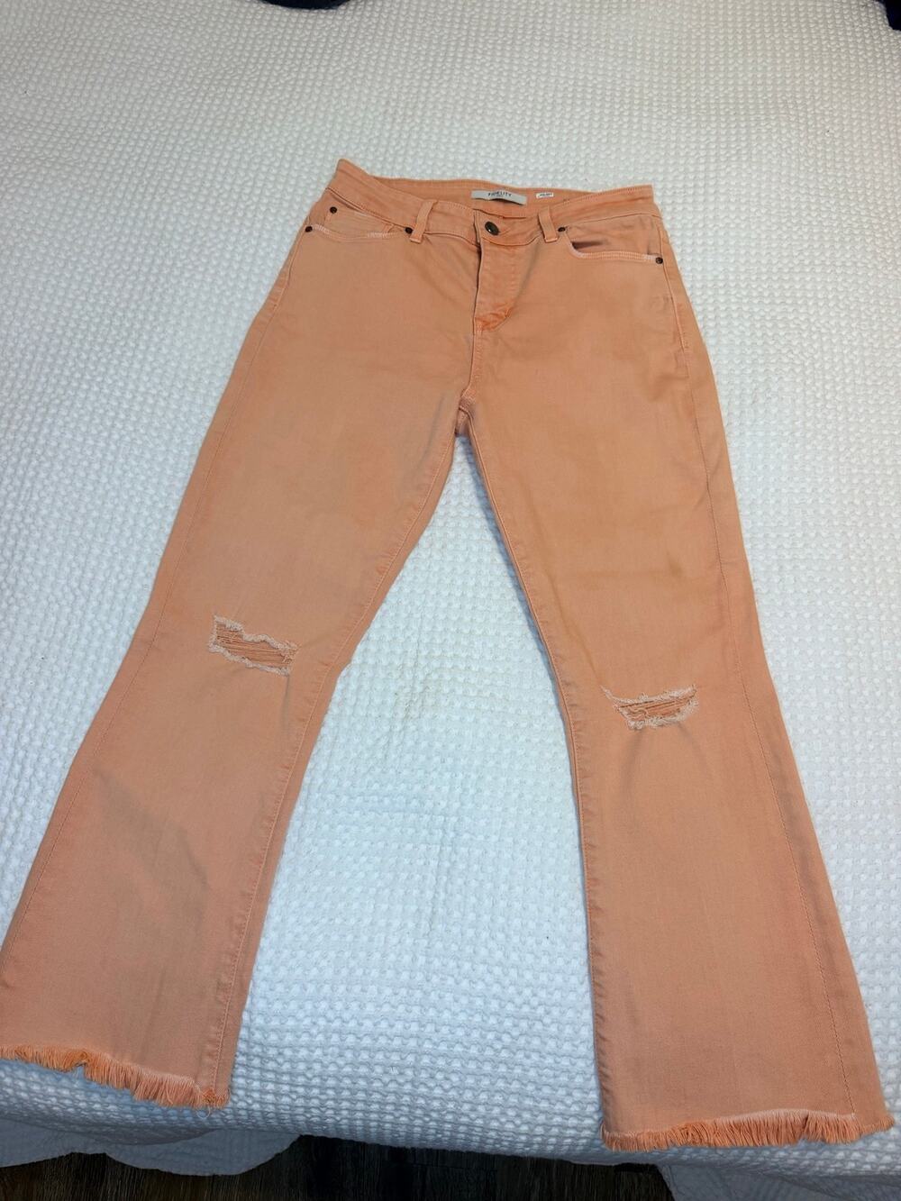 Fidelity Denim Peach Hayden High Rise Crop Jeans Made in USA - Size 26